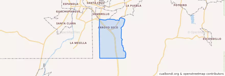 Mapa de ubicacion de El Valle de Arroyo Seco.