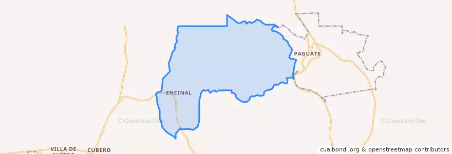 Mapa de ubicacion de Encinal.