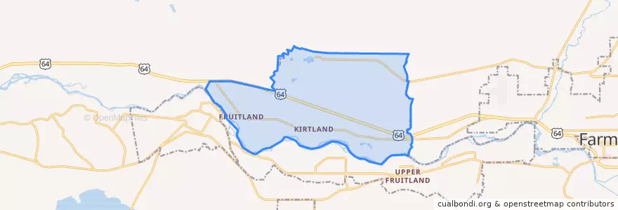 Mapa de ubicacion de Kirtland CDP.