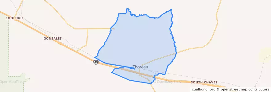 Mapa de ubicacion de Thoreau.