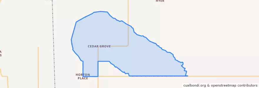 Mapa de ubicacion de Cedar Grove.
