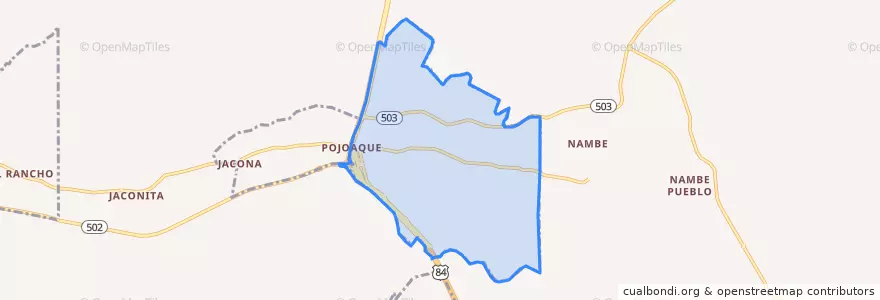 Mapa de ubicacion de Pojoaque.