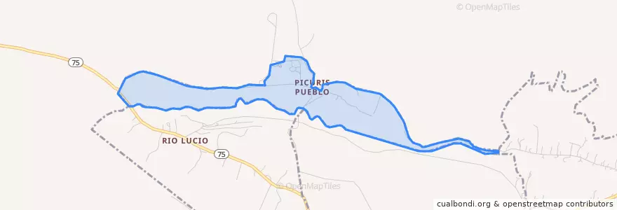 Mapa de ubicacion de Picuris Pueblo.