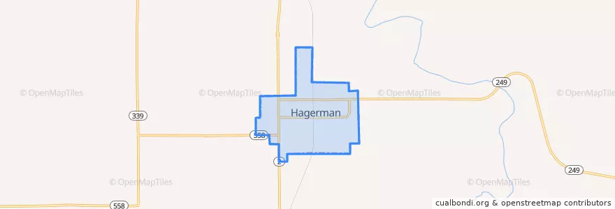 Mapa de ubicacion de Hagerman.