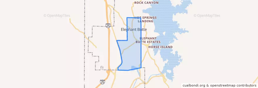 Mapa de ubicacion de Elephant Butte.