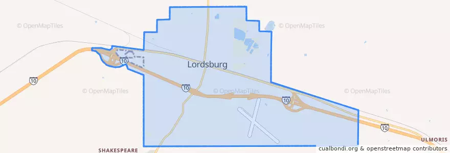Mapa de ubicacion de Lordsburg.
