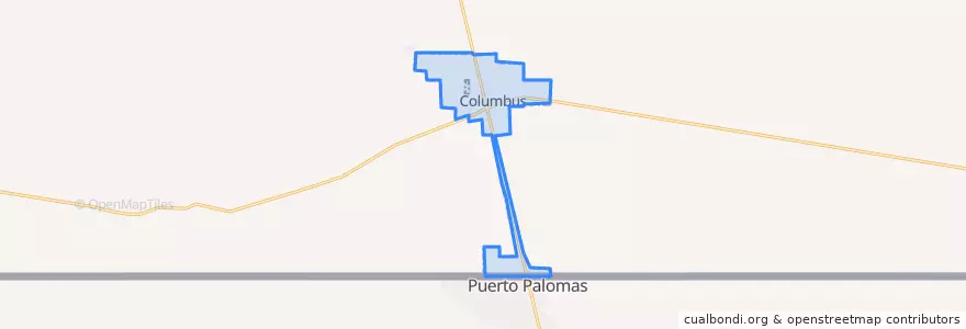 Mapa de ubicacion de Columbus.