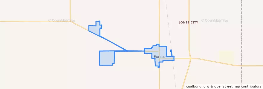 Mapa de ubicacion de Eunice.