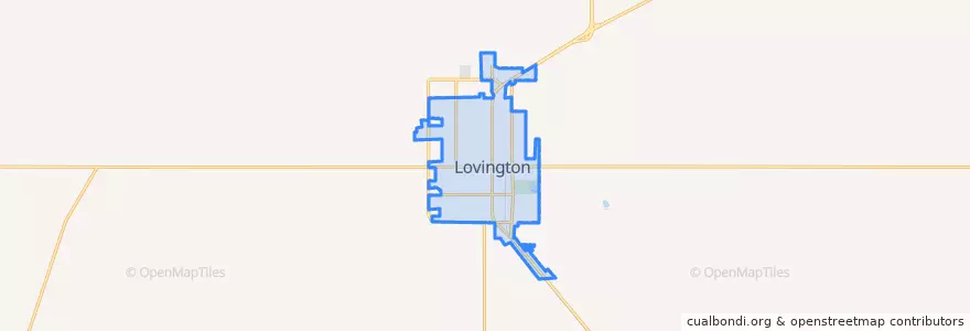 Mapa de ubicacion de Lovington.