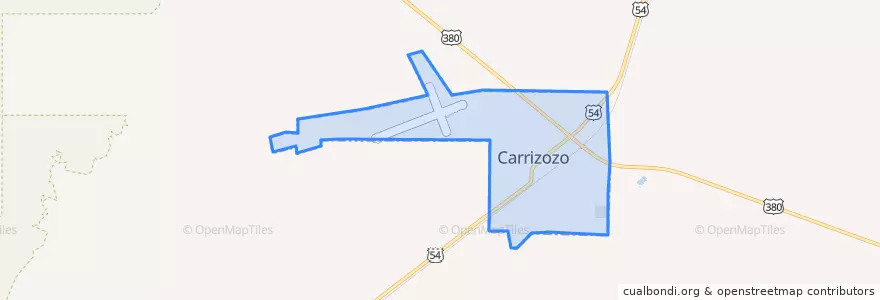 Mapa de ubicacion de Carrizozo.