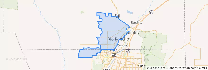 Mapa de ubicacion de Rio Rancho.