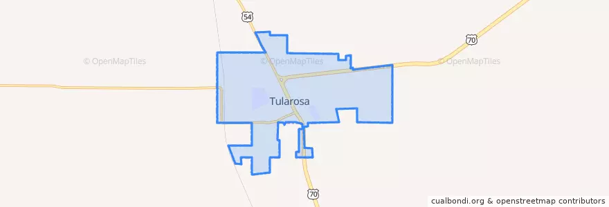 Mapa de ubicacion de Tularosa.