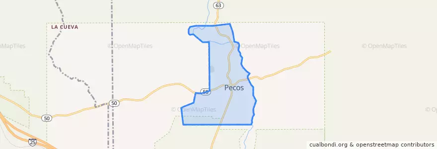 Mapa de ubicacion de Pecos.