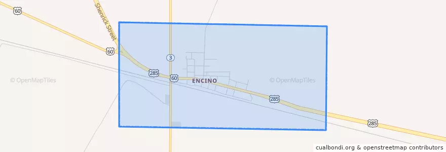 Mapa de ubicacion de Encino.