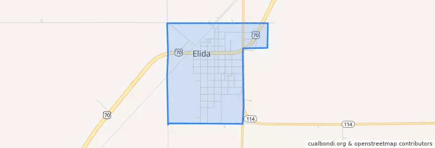 Mapa de ubicacion de Elida.