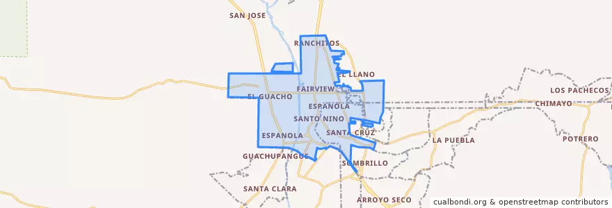 Mapa de ubicacion de Espanola.