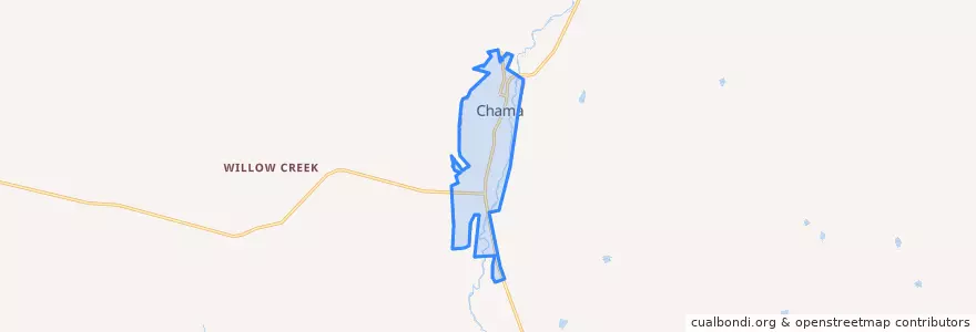 Mapa de ubicacion de Chama.