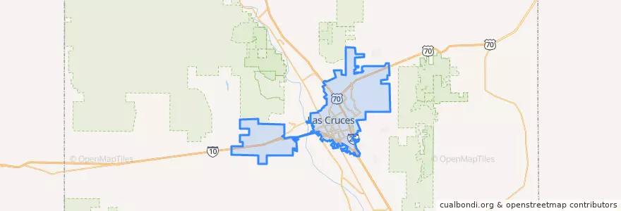 Mapa de ubicacion de Las Cruces.