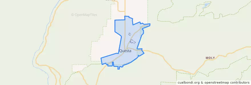 Mapa de ubicacion de Questa.