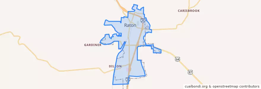 Mapa de ubicacion de Raton.