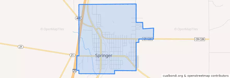 Mapa de ubicacion de Springer.