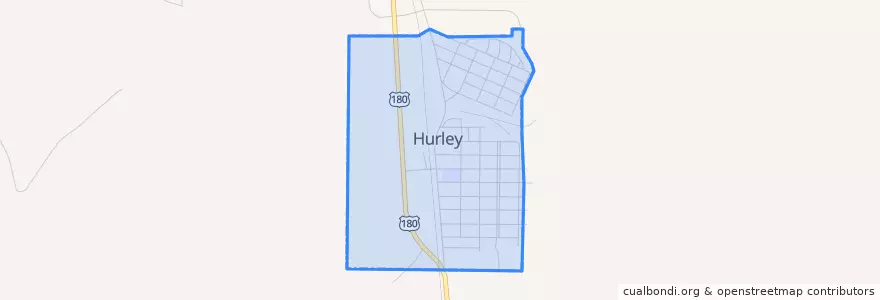 Mapa de ubicacion de Hurley.