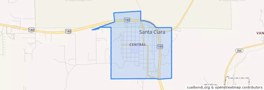 Mapa de ubicacion de Santa Clara.