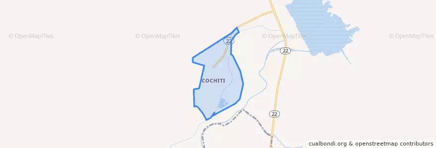 Mapa de ubicacion de Cochiti.