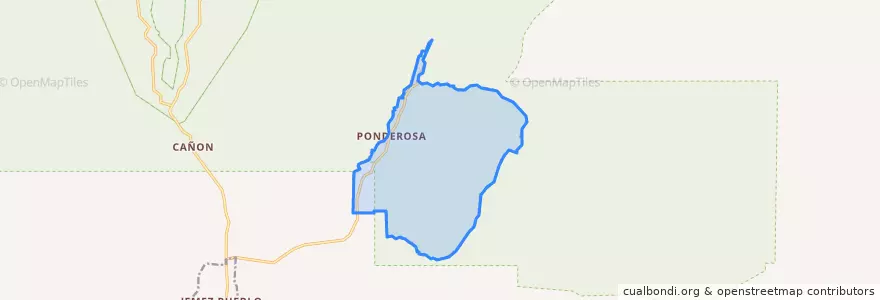 Mapa de ubicacion de Ponderosa.