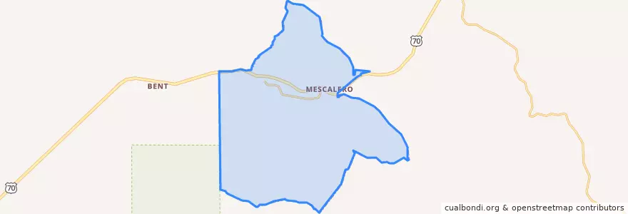 Mapa de ubicacion de Mescalero.