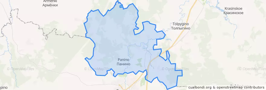 Mapa de ubicacion de Панинское сельское поселение.