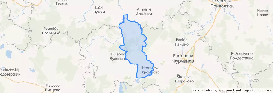 Mapa de ubicacion de Хромцовское сельское поселение.