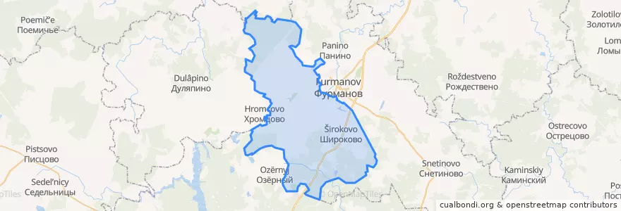 Mapa de ubicacion de Широковское сельское поселение.