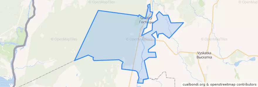 Mapa de ubicacion de Гостицкое сельское поселение.