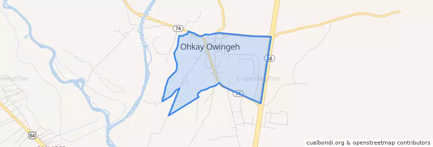Mapa de ubicacion de Ohkay Owingeh.