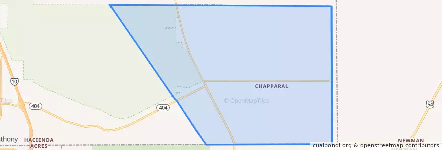 Mapa de ubicacion de Chaparral.