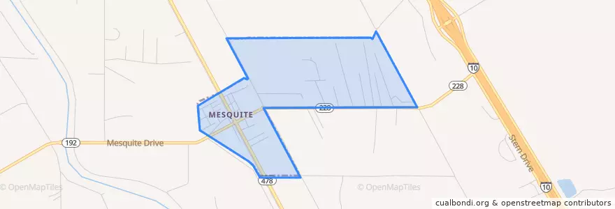 Mapa de ubicacion de Mesquite.