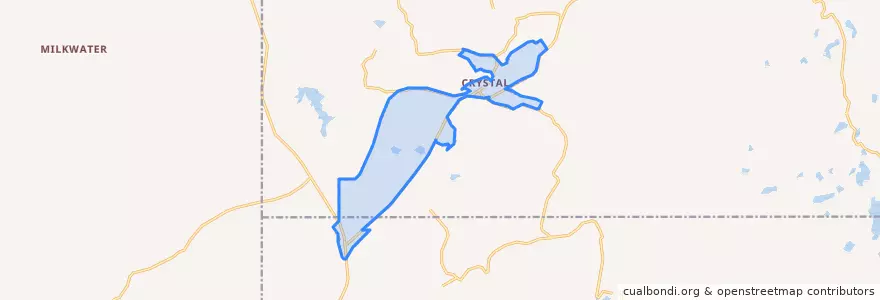 Mapa de ubicacion de Crystal.