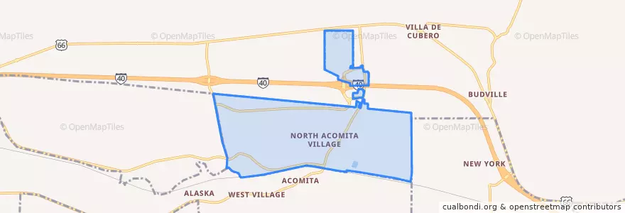 Mapa de ubicacion de North Acomita Village.