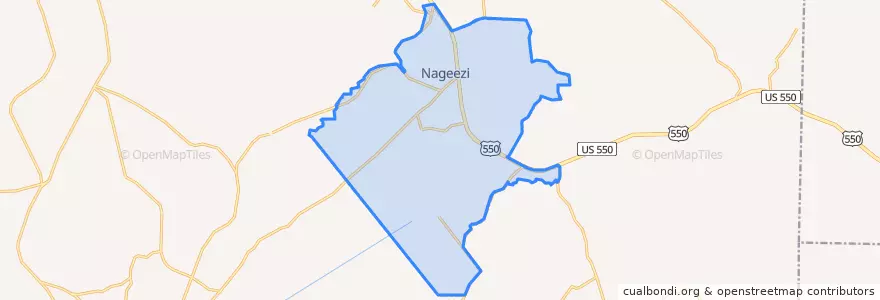 Mapa de ubicacion de Nageezi.