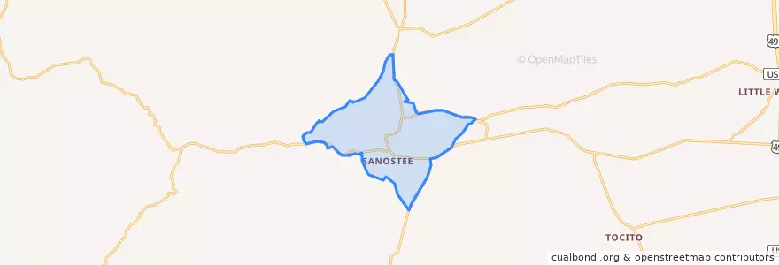 Mapa de ubicacion de Sanostee.