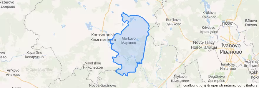 Mapa de ubicacion de Марковское сельское поселение.
