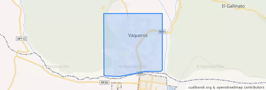 Mapa de ubicacion de Vaqueros.