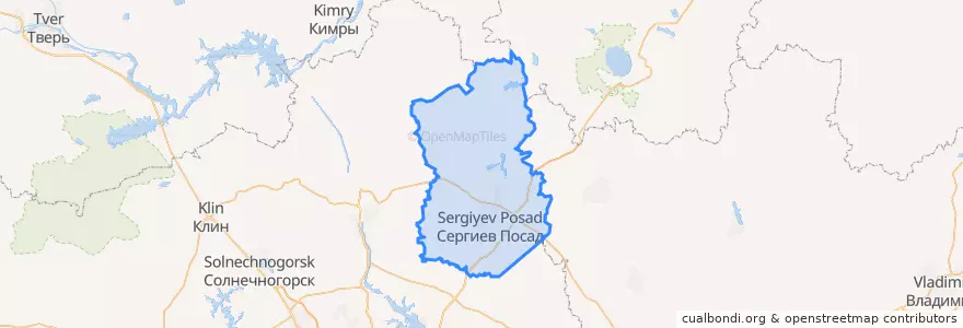 Mapa de ubicacion de Сергиево-Посадский городской округ.