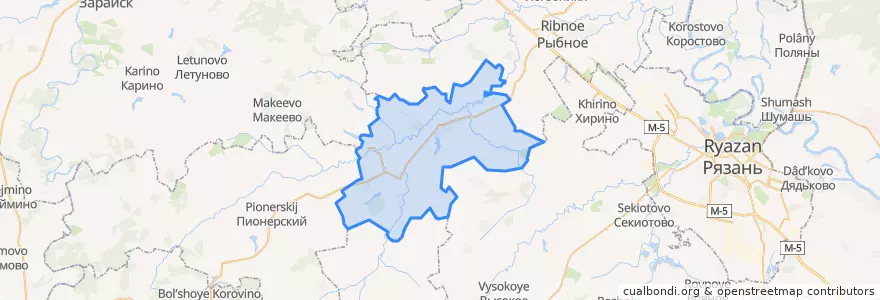 Mapa de ubicacion de Алешинское сельское поселение.