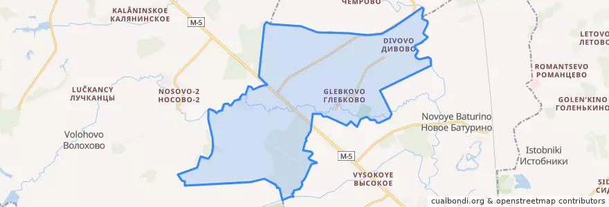 Mapa de ubicacion de Глебковское сельское поселение.