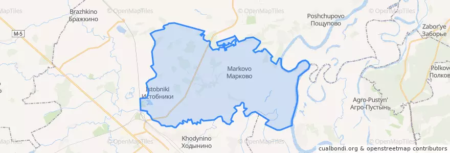 Mapa de ubicacion de Истобниковское сельское поселение.