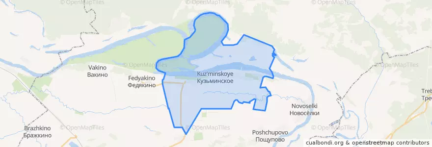 Mapa de ubicacion de Кузьминское сельское поселение.