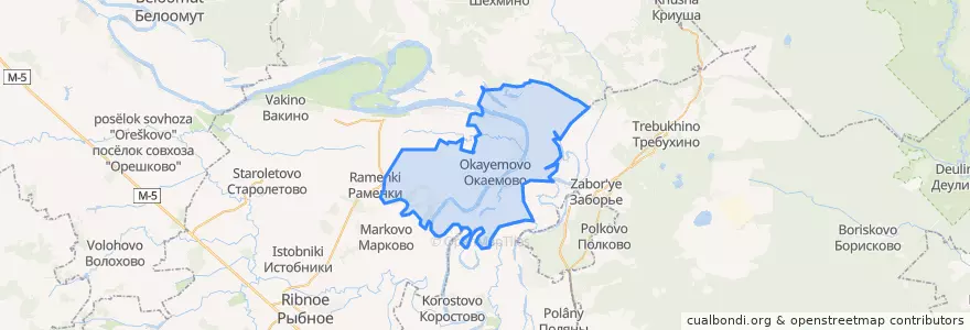 Mapa de ubicacion de Пощуповское сельское поселение.