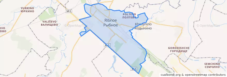 Mapa de ubicacion de Рыбновское городское поселение.
